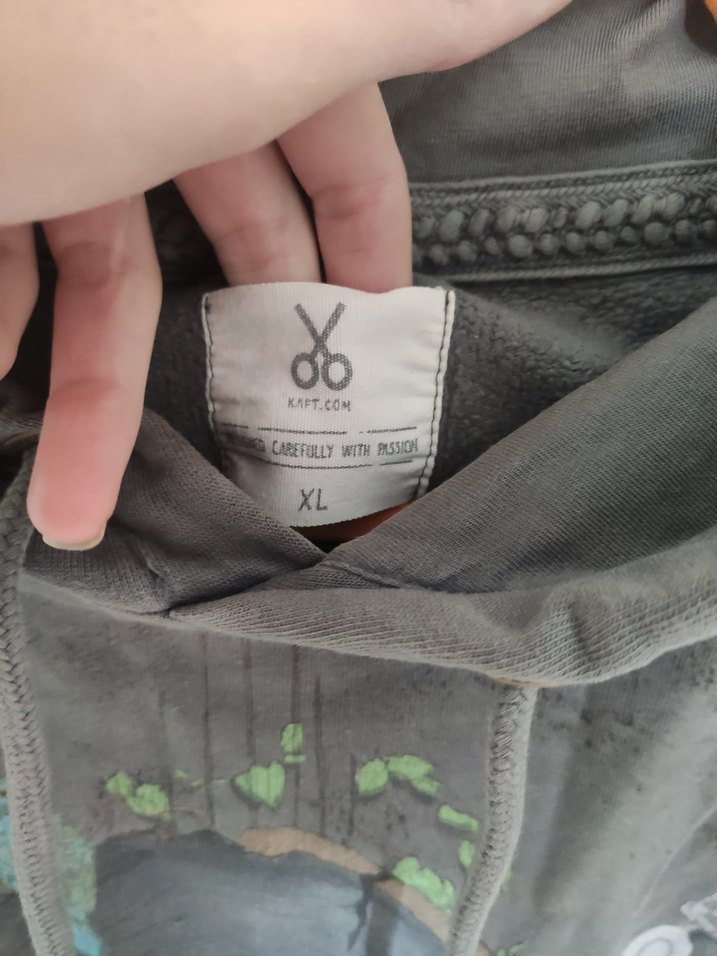 Gri Düğmeli Baskılı Erkek Sweatshirt - Görsel 3