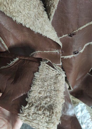 Kahverengi Uzun Deri Kadın Kaban - Görsel 5