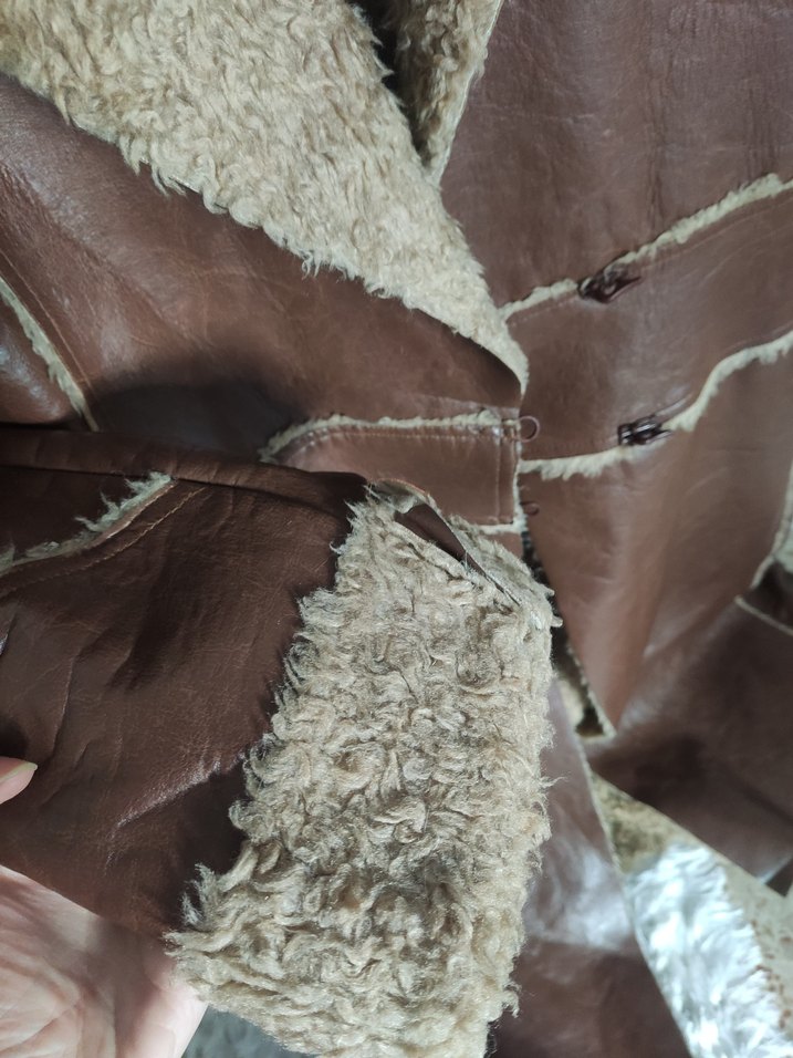 Kahverengi Uzun Deri Kadın Kaban - Görsel 5