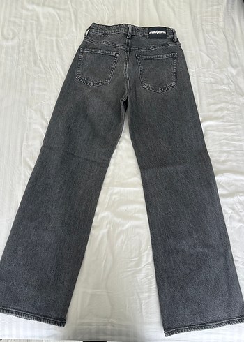 xs Beden Gri Kadın Denim Geniş Kesim Pantolon