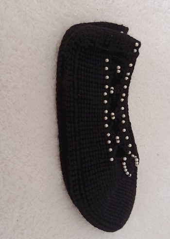 Nakışlı Siyah bayan patik - Görsel 2