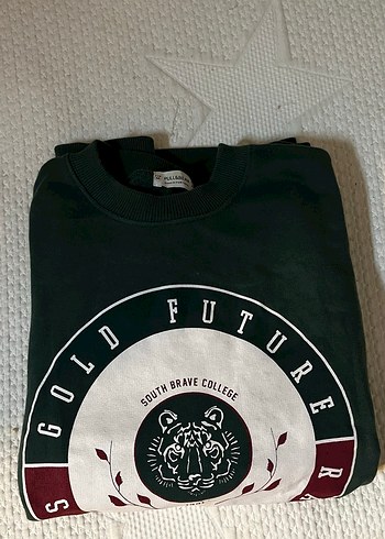 Kadın Haki Baskılı Oversize Sweatshirt - Görsel 4