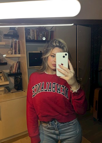 New Balance Bordo Kadın Sweatshirt - Görsel 2