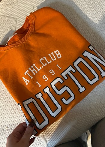 Turuncu Baskılı Kadın Sweatshirt - Görsel 2