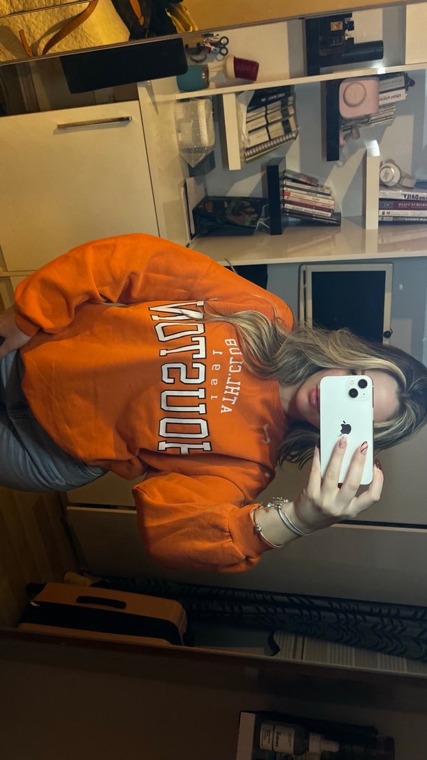 Turuncu Baskılı Kadın Sweatshirt - Görsel 3