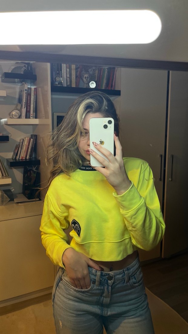 Sarı Mini Sweatshirt - Görsel 4