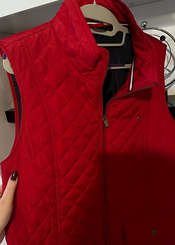 Kırmızı Fermuarlı Kadın Yelek - Görsel 2