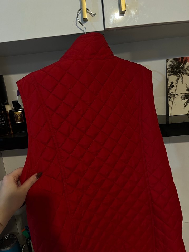 Kırmızı Fermuarlı Kadın Yelek - Görsel 4