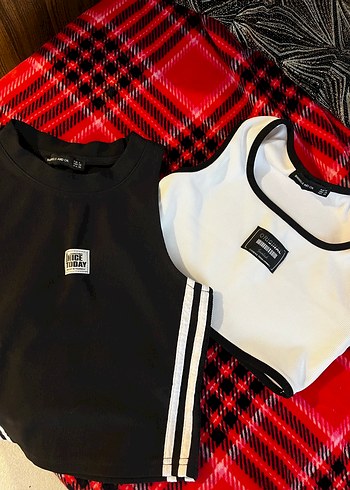 Siyah Baskılı ve Beyaz baskılı Pamuk Atlet Kadın - Görsel 6