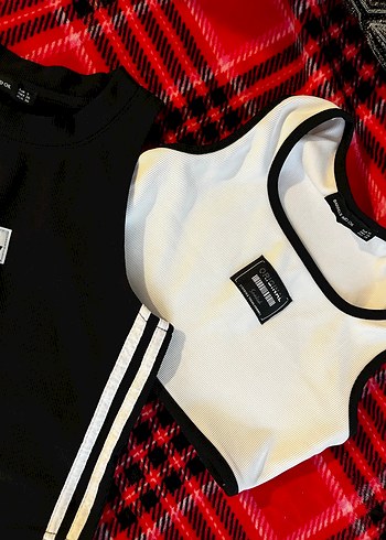 Siyah Baskılı ve Beyaz baskılı Pamuk Atlet Kadın - Görsel 3