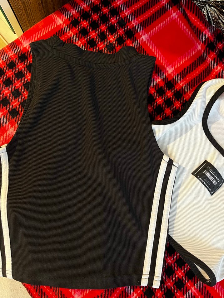 Siyah Baskılı ve Beyaz baskılı Pamuk Atlet Kadın - Görsel 2