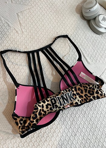 Pink Leopar ve puantiye Desenli Sütyen - Görsel 3