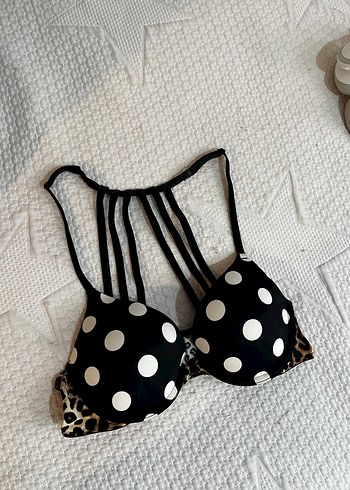 Pink Leopar ve puantiye Desenli Sütyen - Görsel 2