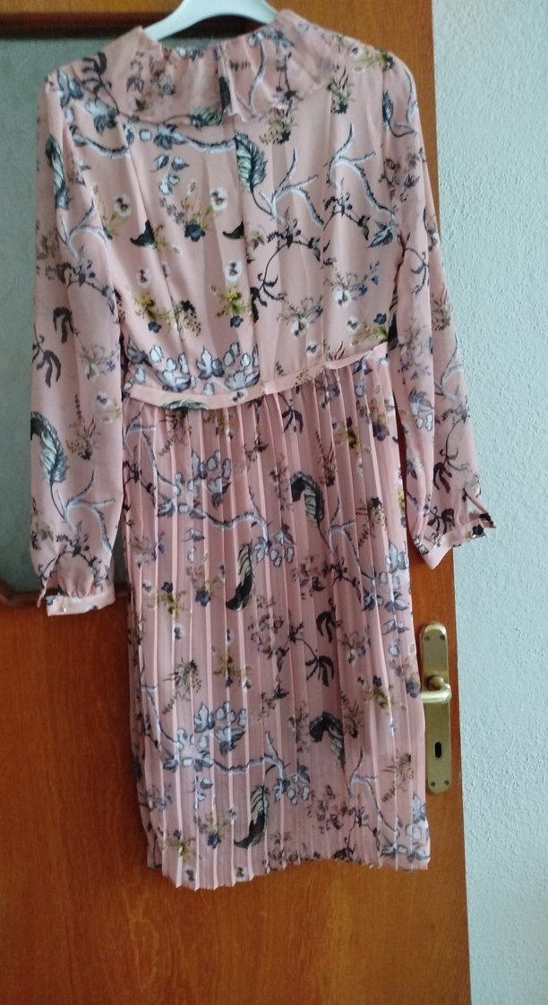 Pembe Pilili Uzun Bohem Elbise - Görsel 3