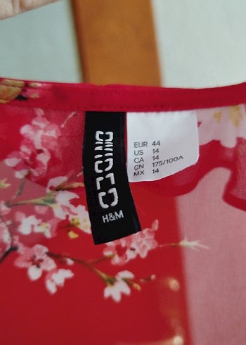 Kırmızı V Yaka Çiçekli Bohem Bluz - Görsel 5