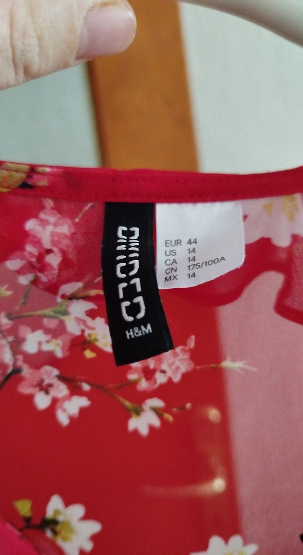 Kırmızı V Yaka Çiçekli Bohem Bluz - Görsel 5