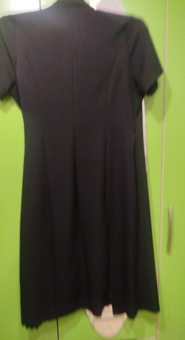 Kadın Siyah Kısa Kollu ceket elbise - Görsel 3