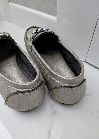 Gri Deri Kadın Dolgu Topuklu Babet - Görsel 3