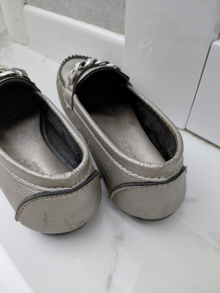 Gri Deri Kadın Dolgu Topuklu Babet - Görsel 3