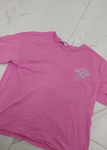 Pembe  Tişörtü, Kısa Kollu, Salaş - Görsel 3