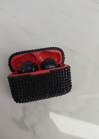 Siyah Taşlı Kablosuz Kulaklık Kutusu - Görsel 2