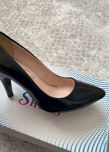 Siyah rugan Stiletto Topuklu - Görsel 5