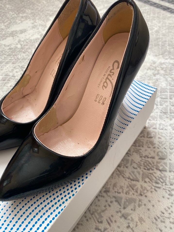 Siyah rugan Stiletto Topuklu - Görsel 2