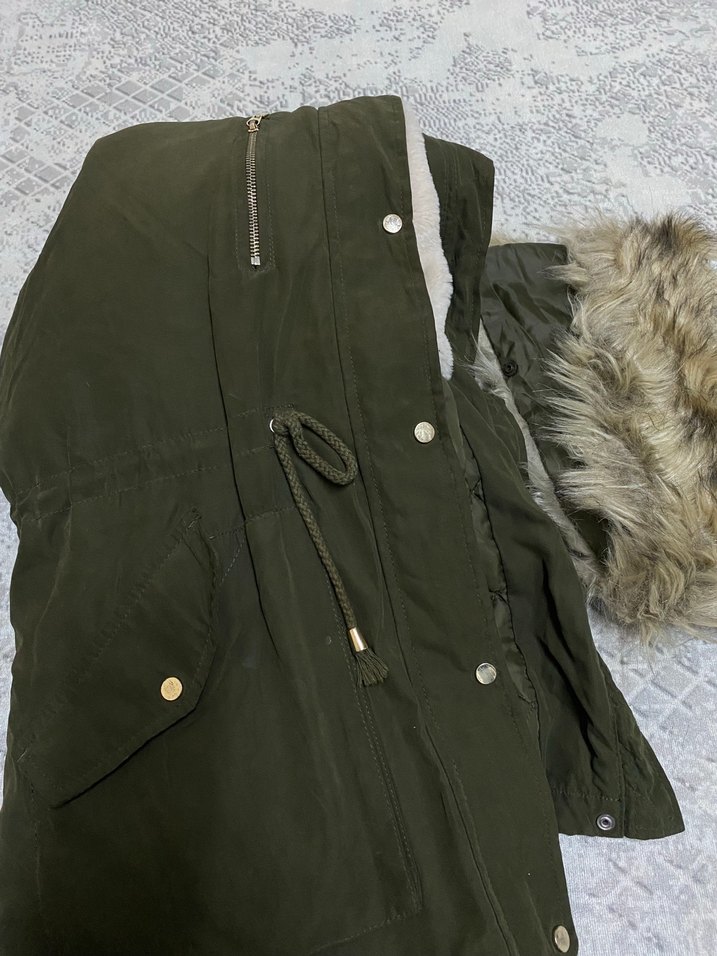 Haki Renk Parka mont - Görsel 5