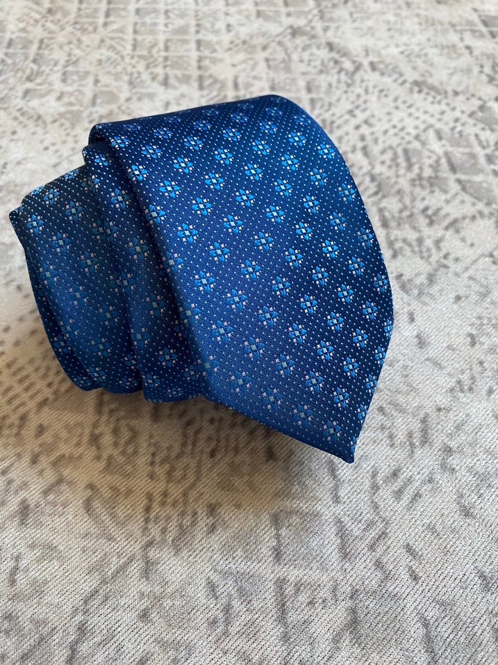 Desenli Açık Mavi Kravat - Görsel 2