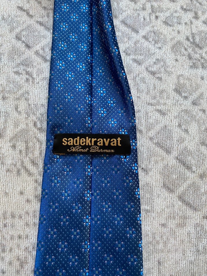 Desenli Açık Mavi Kravat - Görsel 3
