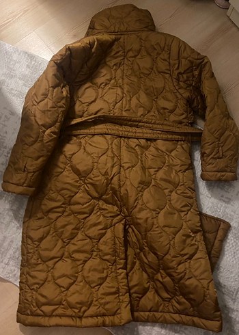 Düğmeli Kahverengi Uzun Kışlık Kadın Mont - Görsel 2