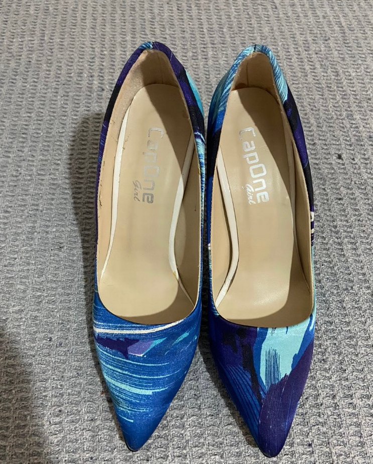 Renkli Mavi Stiletto Kadın Ayakkabı - Görsel 2