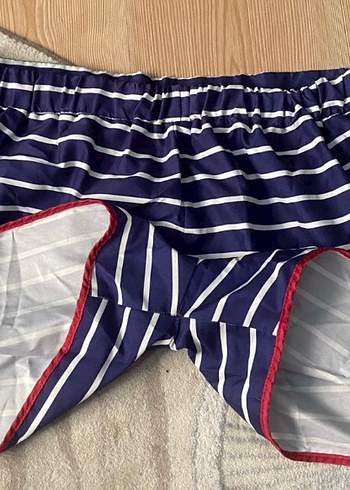 Renkli Çizgili Mini Şort - Görsel 2