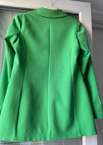 38 Beden Yeşil Düğmeli Kadın Blazer Ceket
