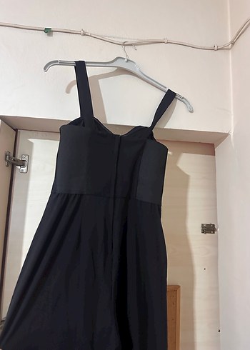 Siyah  İnce Askılı Tulum - Görsel 4