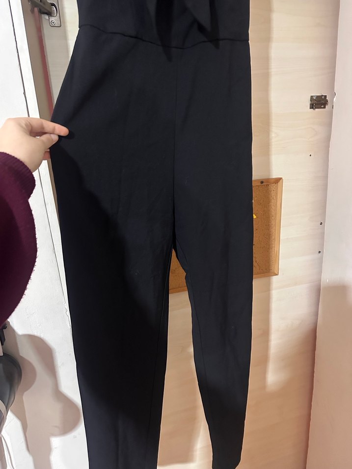 Siyah  İnce Askılı Tulum - Görsel 3