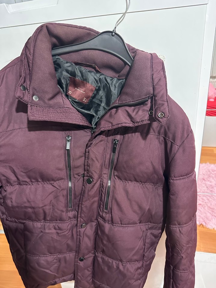 Mor Fermuarlı Erkek Mont - Görsel 2