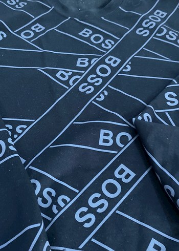 Hugo Boss BOSS Baskılı Siyah Erkek Sweatshirt