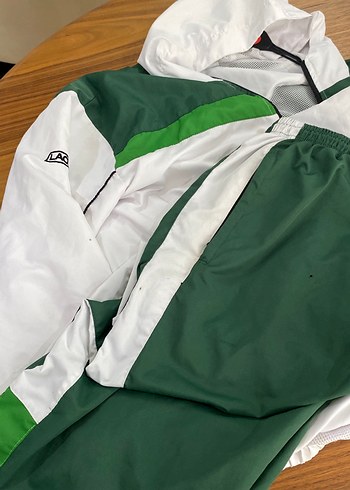 Lacoste Yeşil Beyaz Fermuarlı Erkek Eşofman Takımı