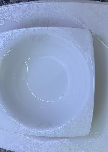 Beyaz Desenli Porselen Yemek Takımı - Görsel 3