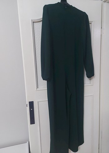 Kemerli Uzun Kollu Yeşil Tulum - Görsel 2