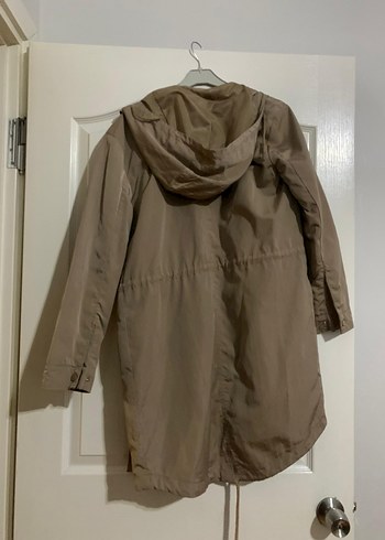 Bej Midi Hamile Keten Kaban - Görsel 2