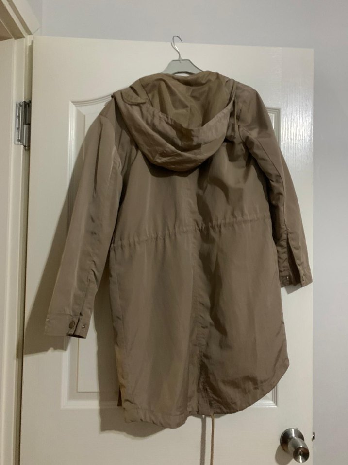 Bej Midi Hamile Keten Kaban - Görsel 2