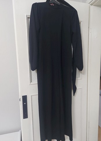 Kadın Siyah Uzun Tulum - Kemerli, Balıkçı Yaka - Görsel 3