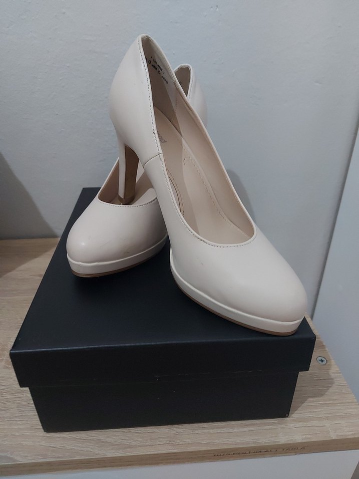 Beyaz Platform Topuklu Kadın Stiletto - Görsel 3