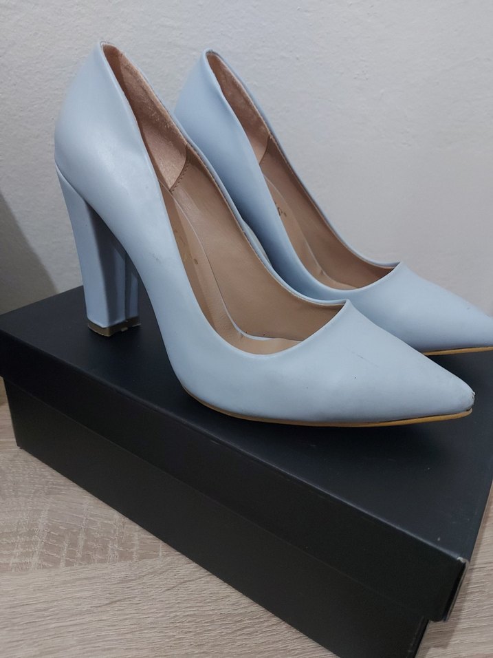 Pastel Mavi Stiletto Topuklu Kadın Ayakkabı - Görsel 2