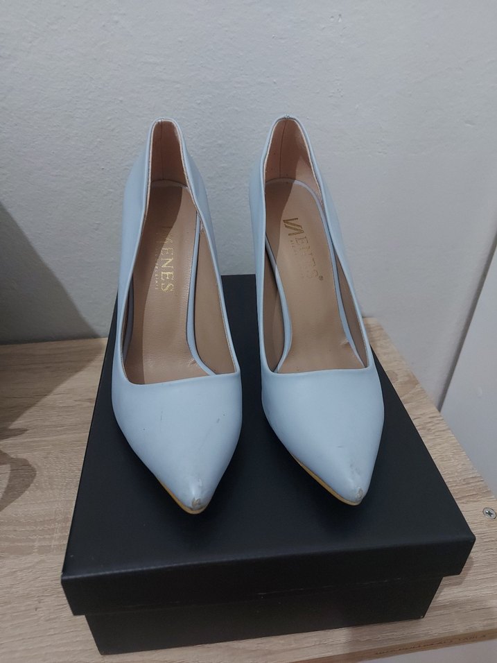 Pastel Mavi Stiletto Topuklu Kadın Ayakkabı - Görsel 3