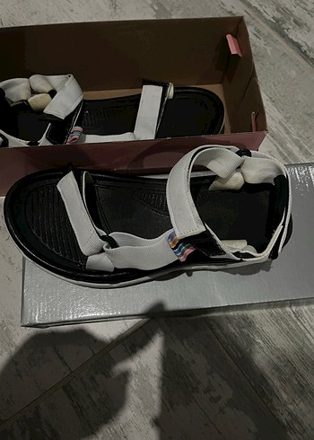 Diğer Beyaz Kadın Platform Sandalet Velcro