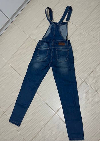 Diğer Kadın Lacivert Denim Askılı Tulum