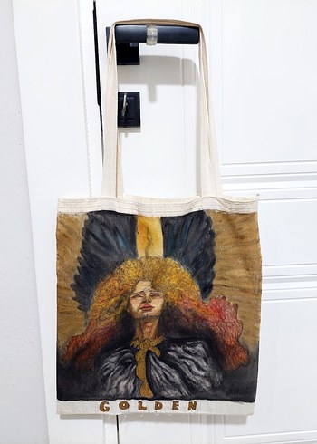 Tasarımcı Golden tote bag/bez çanta